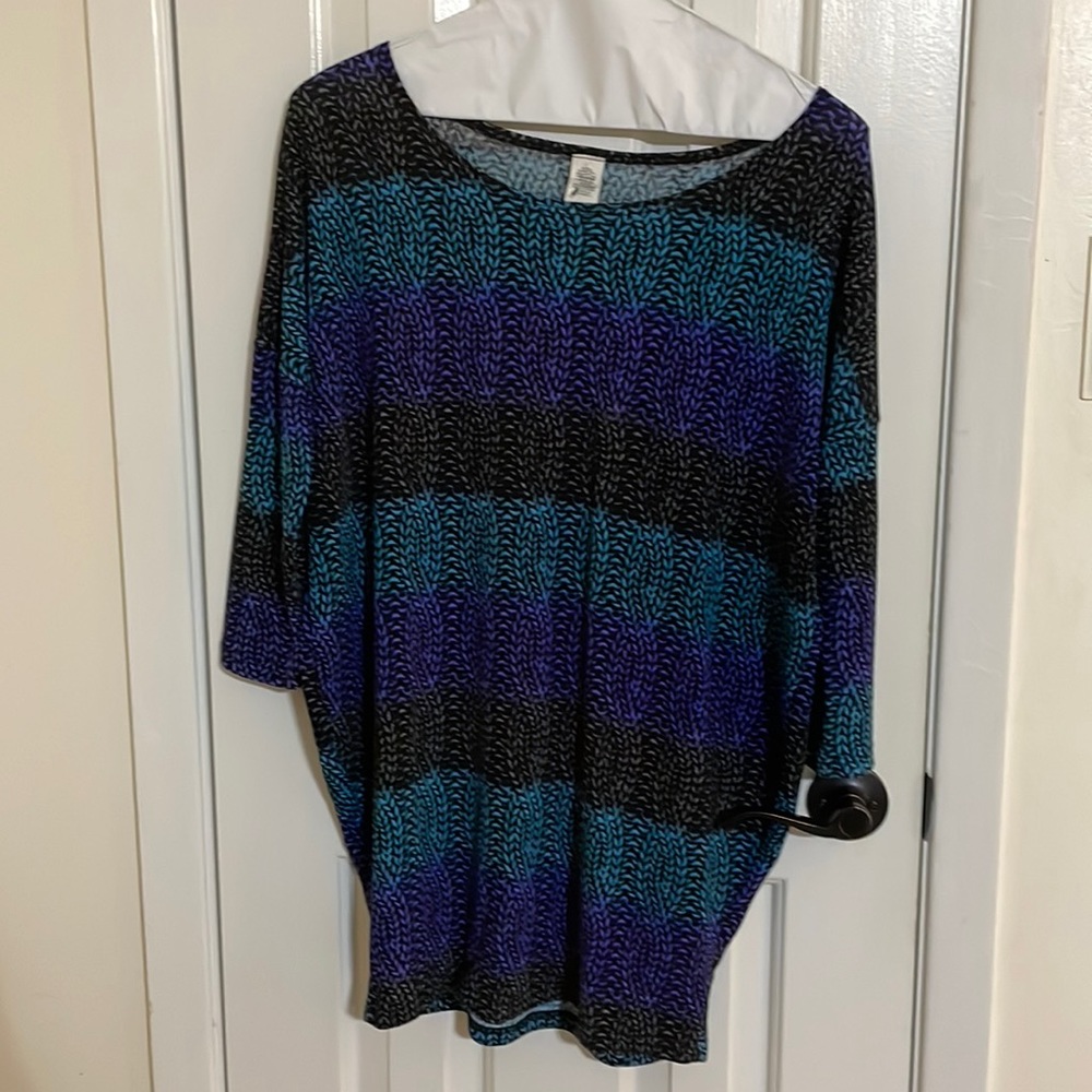 Black blue and purple dress